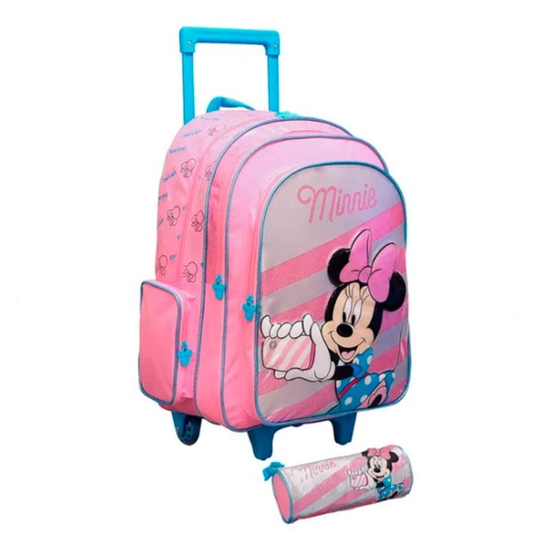 Disney Minnie Mouse Spring Sweeties 18" Trolley Backpack with Pencil Case