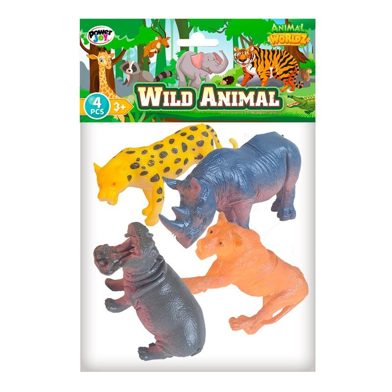 باور جوي - مجموعة حيوانات السفاري 4 بوصة 4 قطع