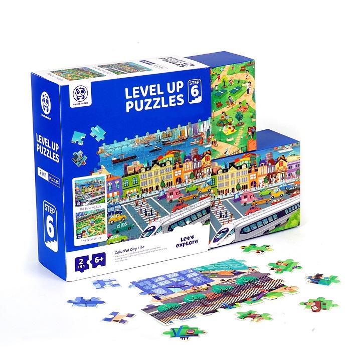 Level Up Puzzles Step 6 - Colorful City Life 2 In 1