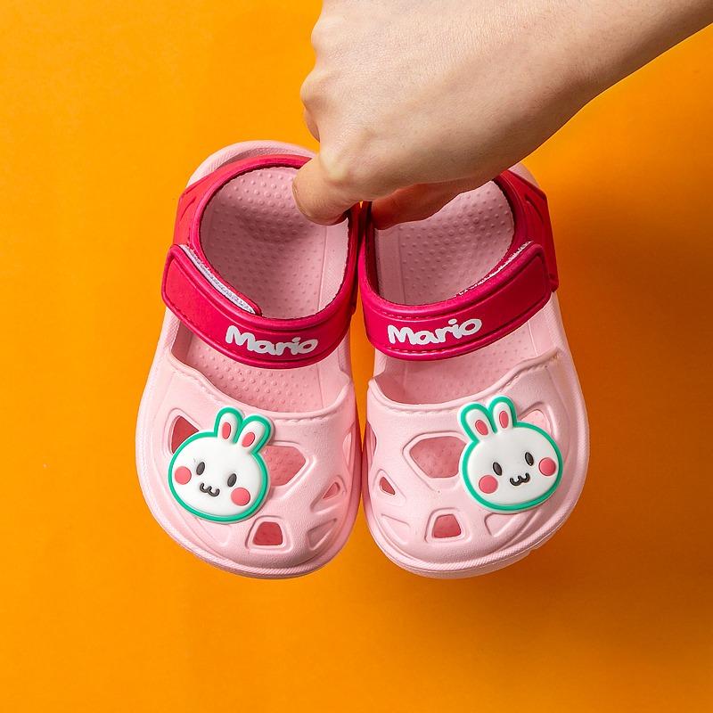 Cheerful Mario Drop Plastic Sandals Pink Bunny