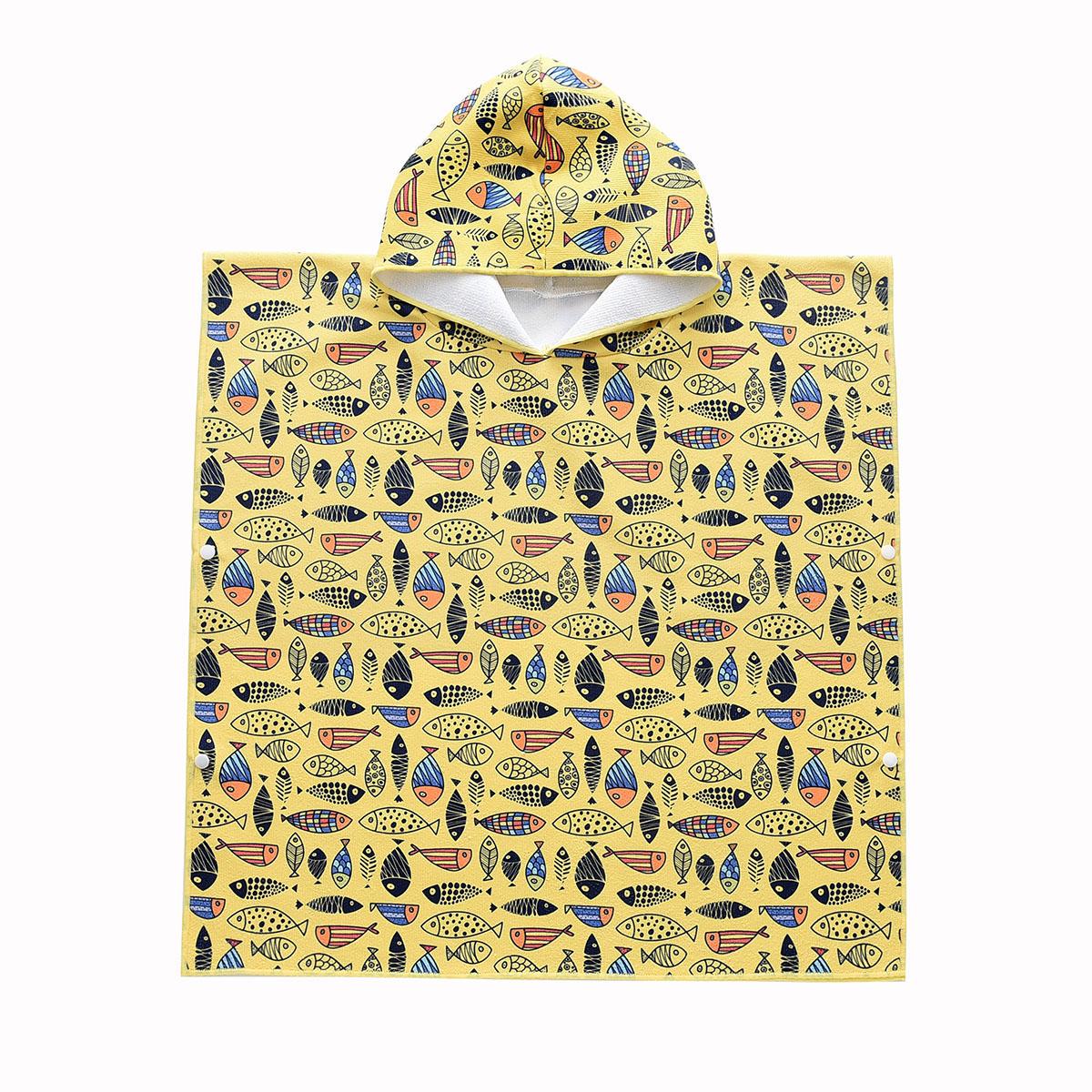 Seashell - Kids Beach Towel Fish Yellow