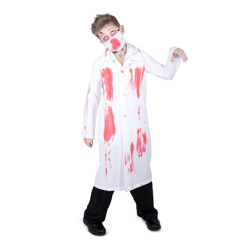 Mad Toys Zombie Doctor Coat and Mask Kids Halloween Costume - Large