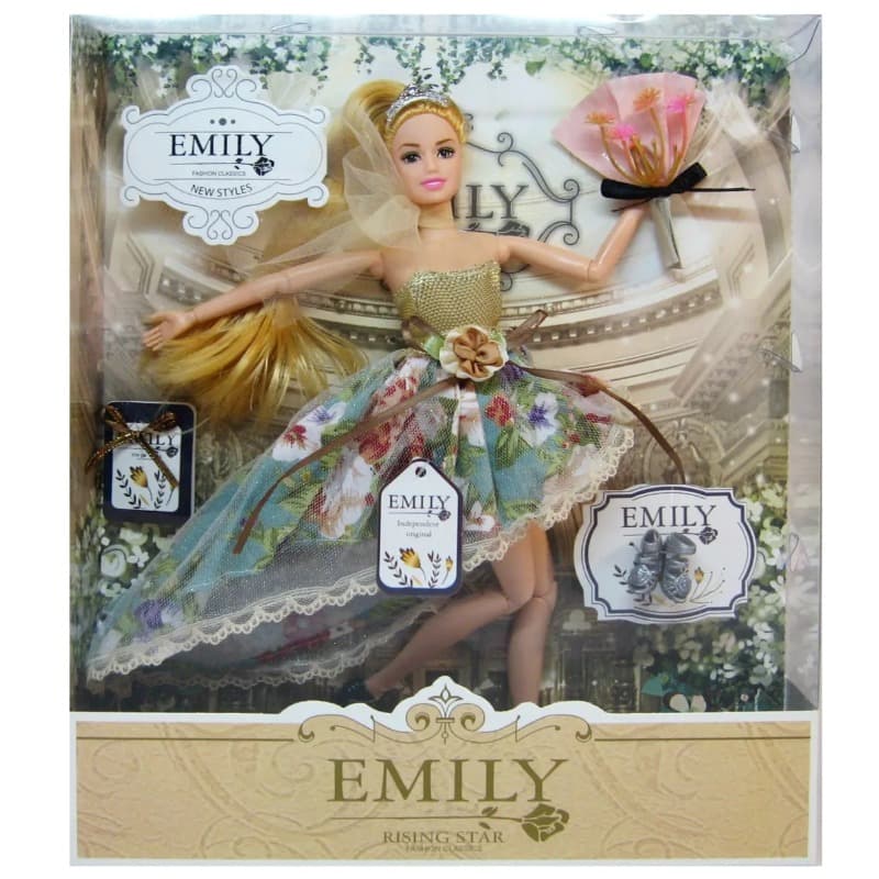 Doll Set Fashion Girl With Flower Design Dress