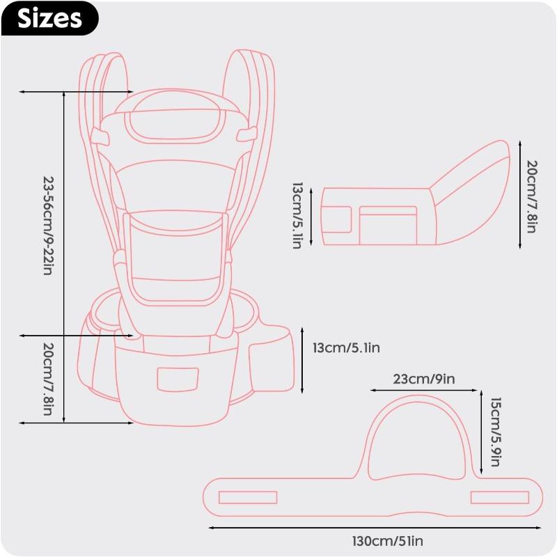 Baby Carrier with Hip Seat Lumbar Support