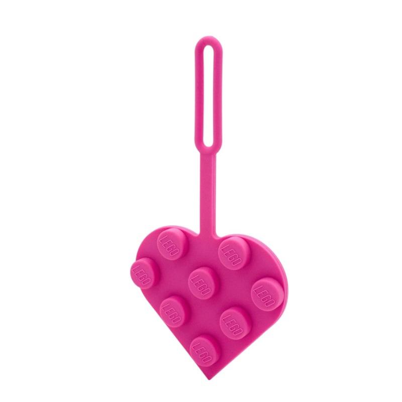 Lego IQ Bag Tag 2x2 Heart Pink