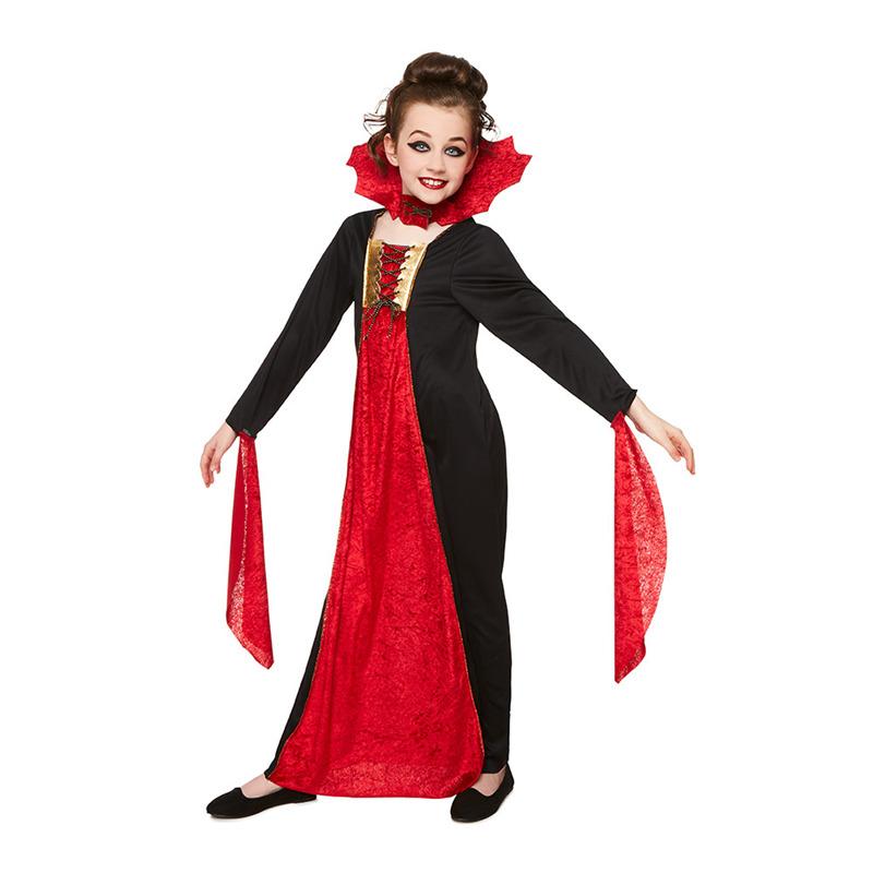 Mad Toys Vampiress Kids Costume Halloween Dress Up Set - Large