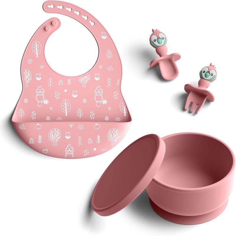 Bimbly Silicone Feeding Set 5 in 1 Pink