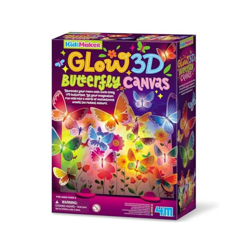 4M Kids Maker Glow 3D Butterfly Canvas
