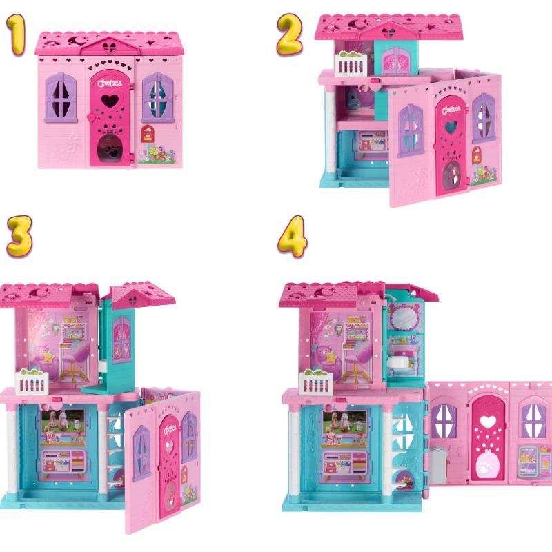 منزل دمية تشيلسي المنبثق مع إكسسوارات كاملة