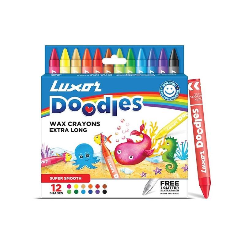 شمع تلوين لوكسور طويل جدًا 90x8 ملم - 12 قطعة - 2370