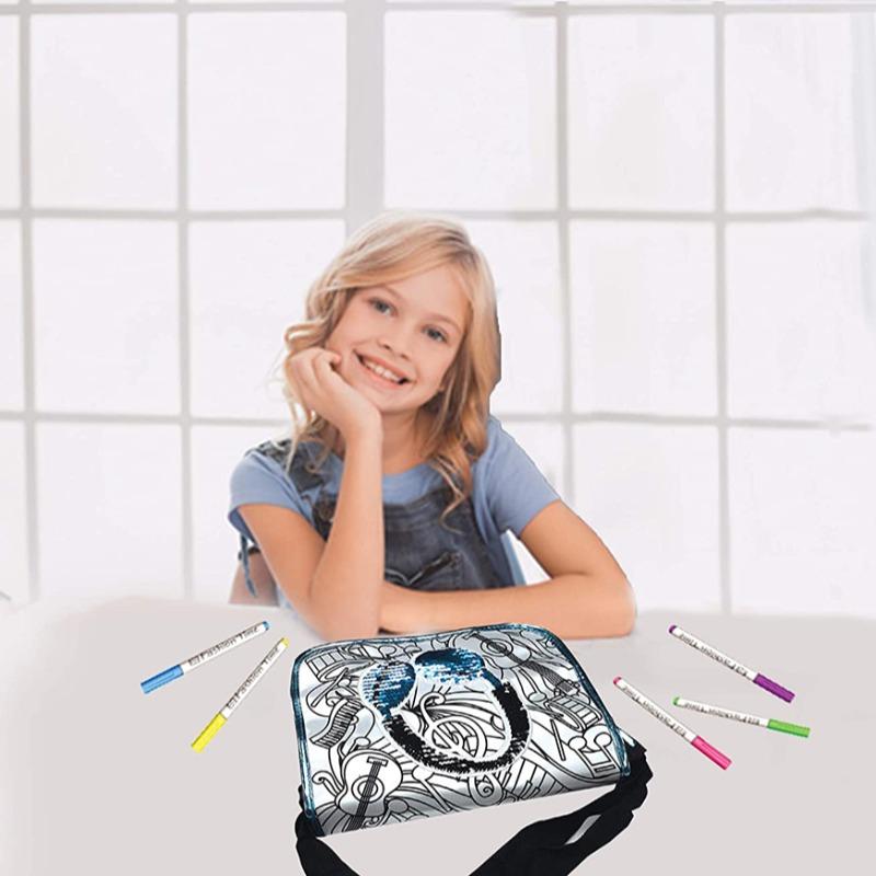 فاشن تايم - مجموعة تلوين حقيبة ماسنجر بترتر ذو وجهين