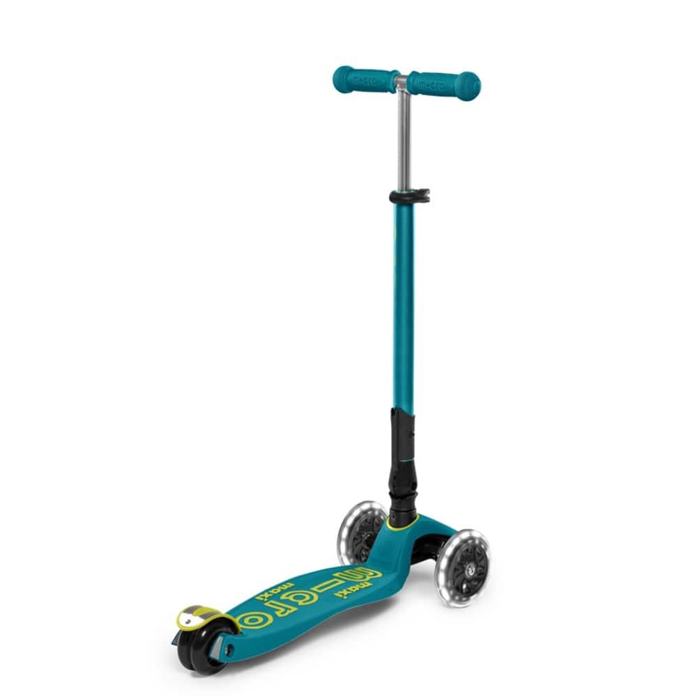 Micro Maxi Deluxe Foldable LED Scooter Petrol Green