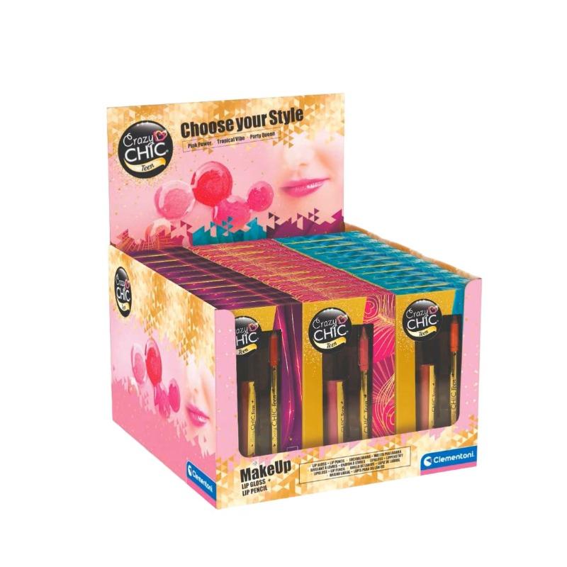 Clementoni Crazy Chic Teen Lip Gloss and Lipliner Pencil - Multicolor