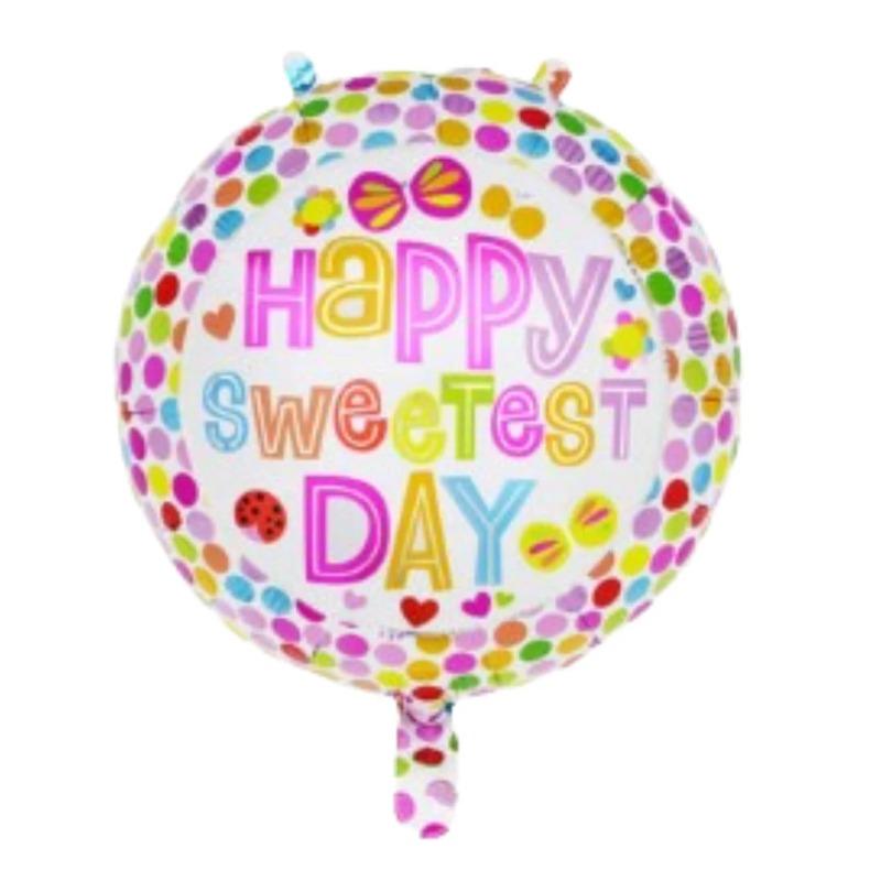 Happy Sweetest Day Round Foil Balloon – Colorful Party Design