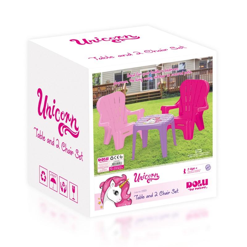 Dolu Unicorn Table And 2 Chairs