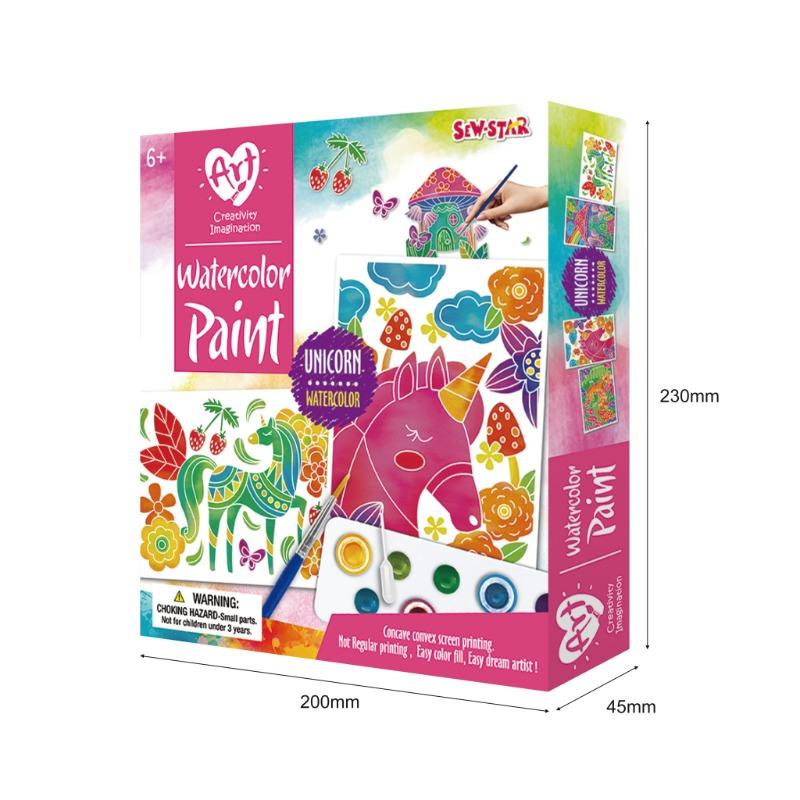 Sew Star Water Color Painting-Unicorn