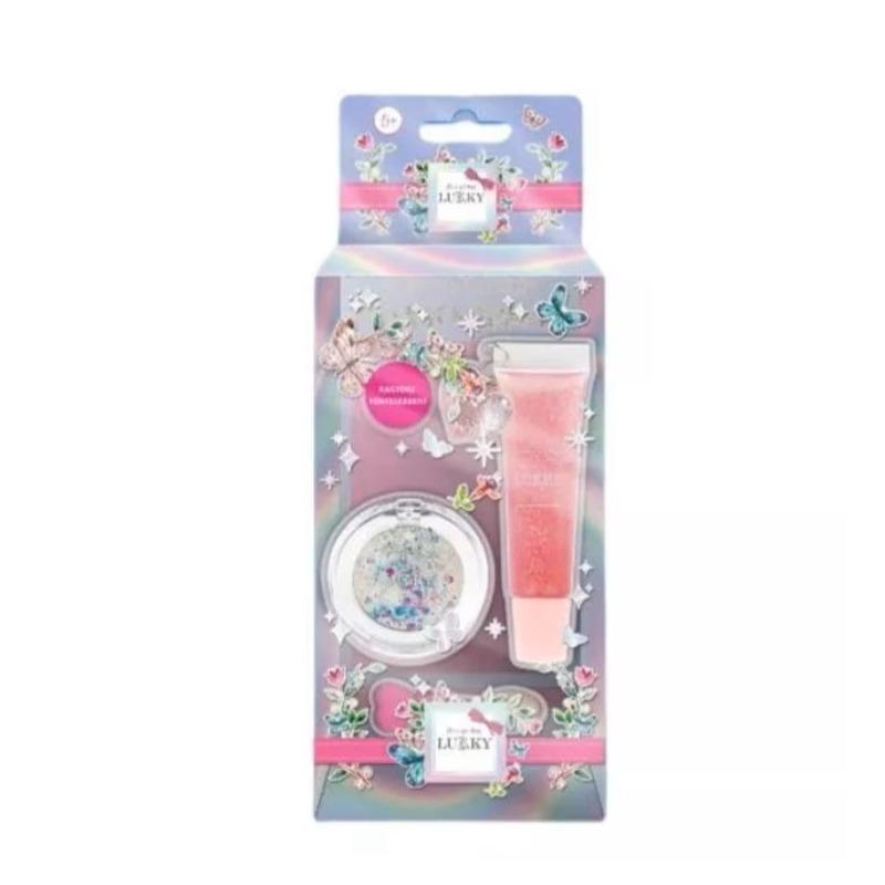 Lukky Beauty Duet Set w/ Pink Lip Gloss with Heart Key Chain