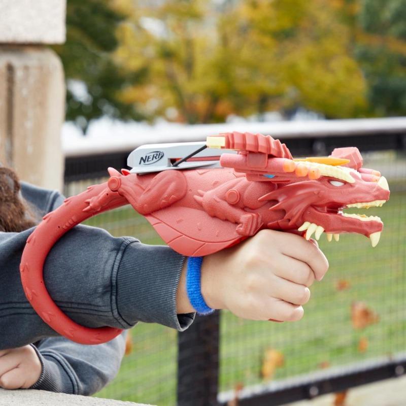 Nerf Timbershade Red Dragon Blaster with 6 darts
