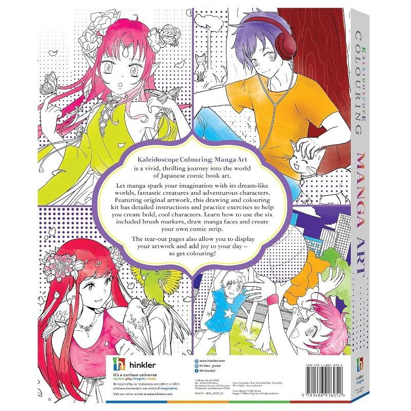 Hinkler Kaleidoscope Coloring Kit Manga Art