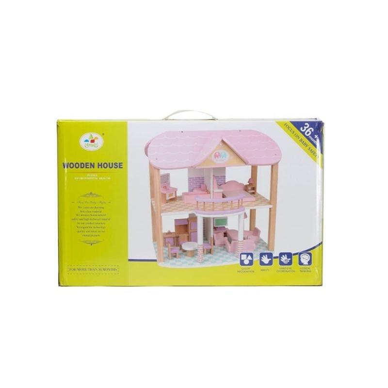 Youlebi Two Floor Wooden Doll House Toys For Kids