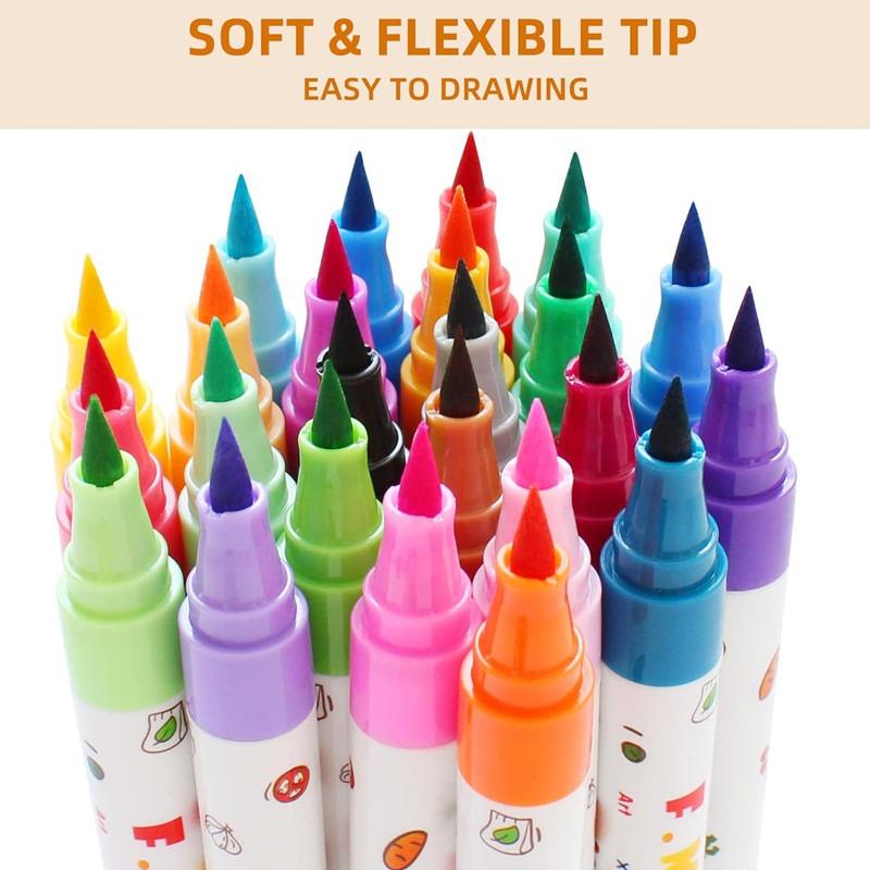 Lebze Flower Monaco 12 Color Washable Felt-Tip Markers