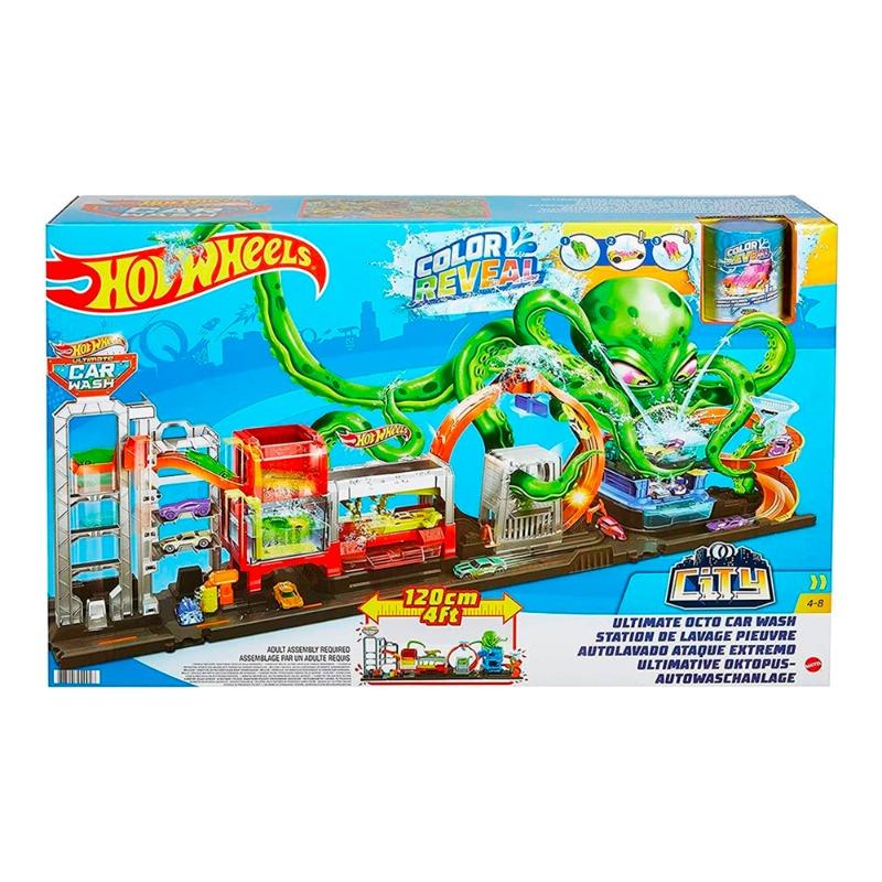 Hot Wheels Ultimate Octo Car Wash Playset with Color Reveal