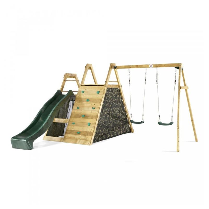 Plum - Climbing Pyramid Wooden Climbing Frame Wth Swings