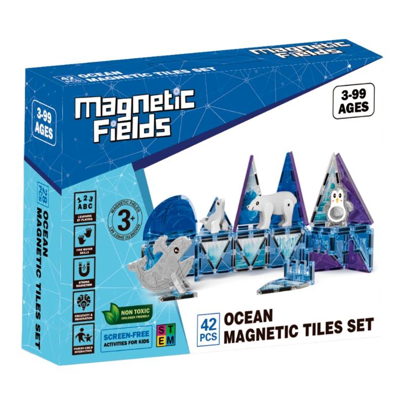 Magnetic Fields Ocean Magnetic Tiles Set - 42 Pcs