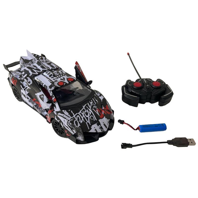سيارة سباق رياضية نابضة بالحياة بمقياس 1:16 تعمل بالتحكم عن بعد مع إضاءة