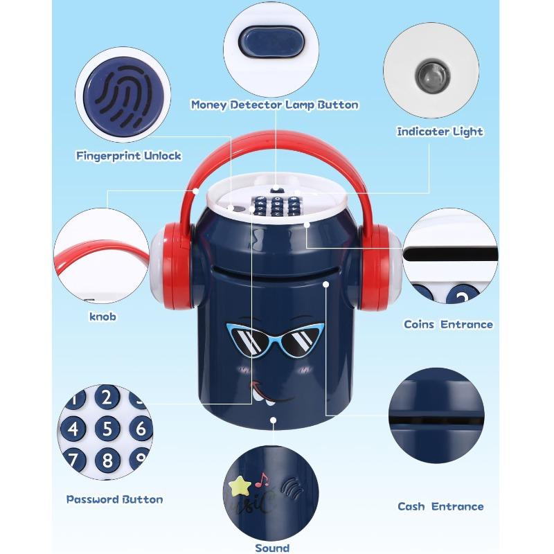 جهاز الصراف الآلي الذكي ببصمة الإصبع لون أسود