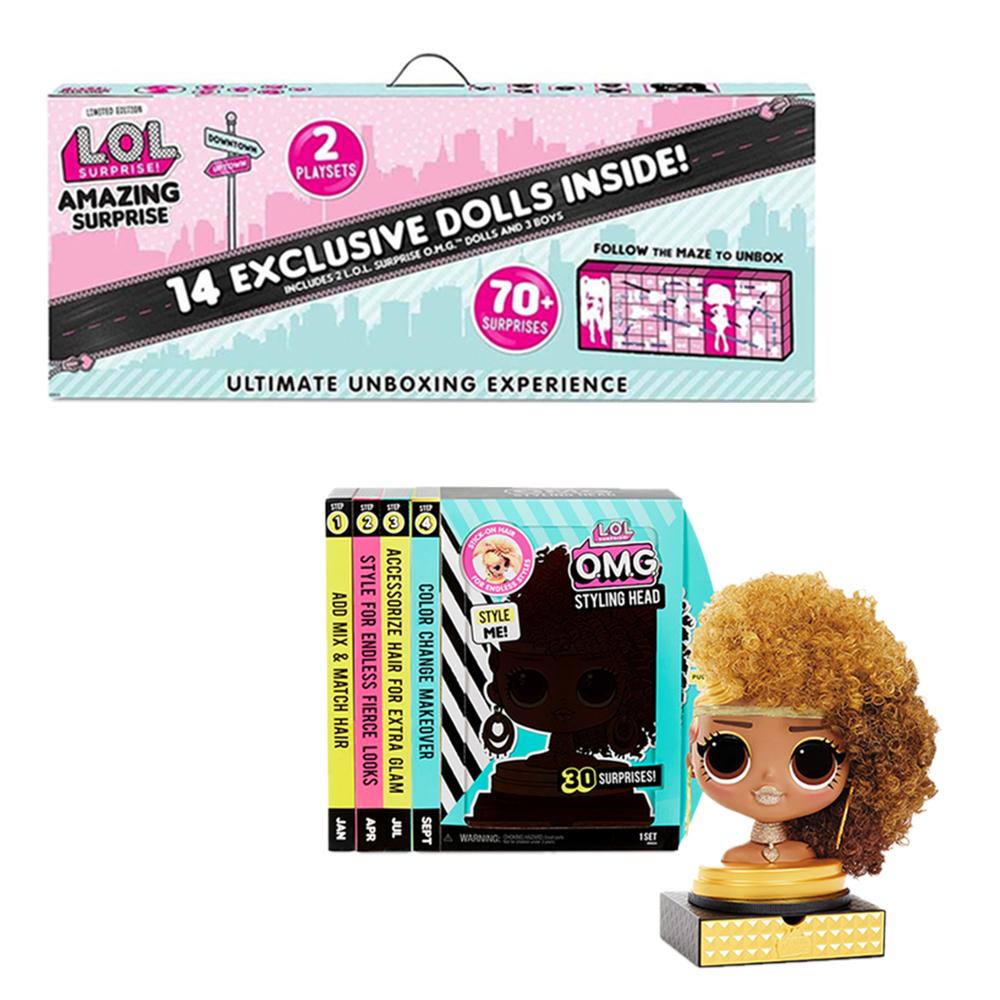 L.O.L. Surprise Amazing Surprise And OMG Styling Head Bundle - 2 Pcs