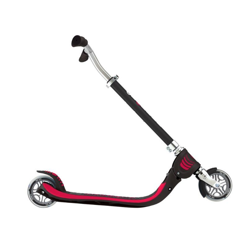 Globber Flow 125 Foldable Kick Scooter - Adjustable Lightweight Scooter for Kids - Black