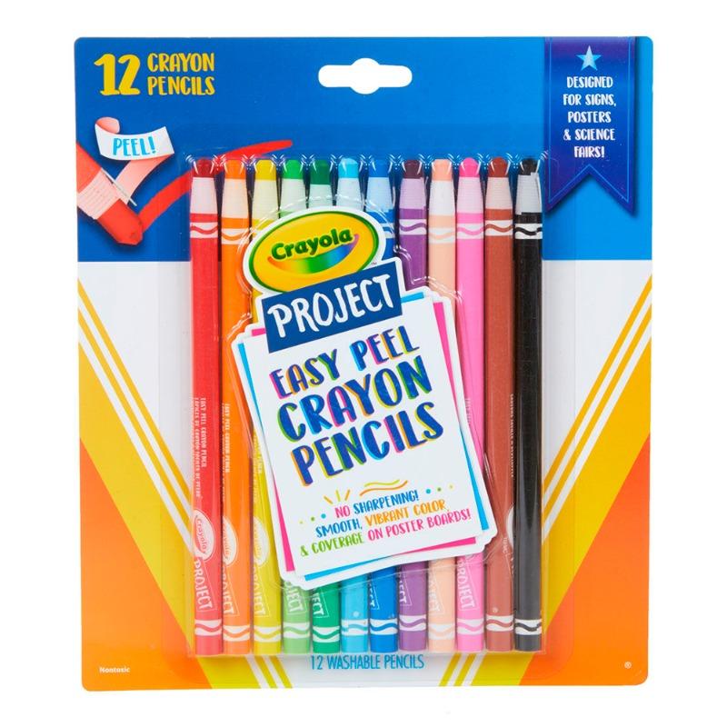 Crayola Easy Peel Crayon Pencils - 12 Colors