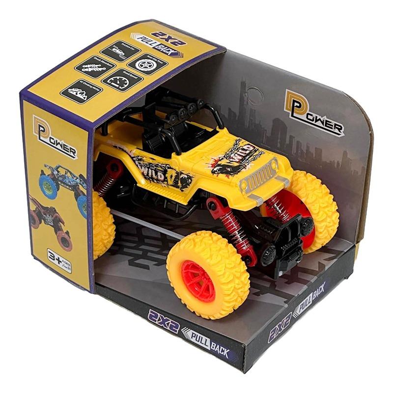 D-Power Pullback Stunt Off-Roader - Yellow