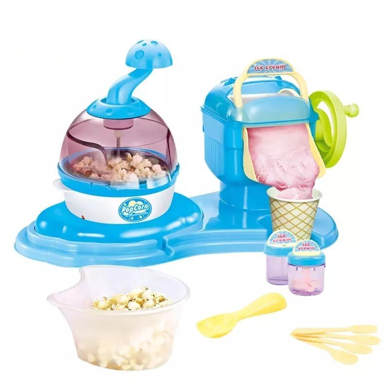 Buy 1 Get 1 Free Little Chef Popcorn Machine - Blue + Diy 2 In 1 Popcorn And Ice Cream Machine - Blue
