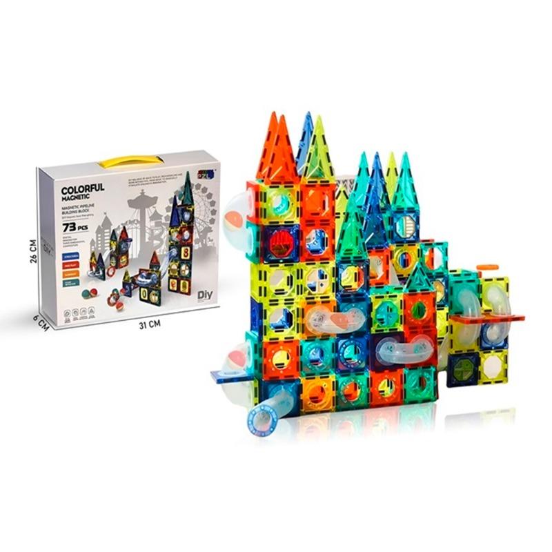 Magnetic Pipeline Building Blocks - 79 Pieces