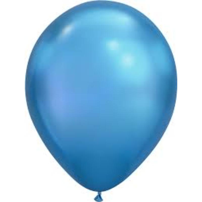 Bright Royal Blue Metallic Latex Balloons