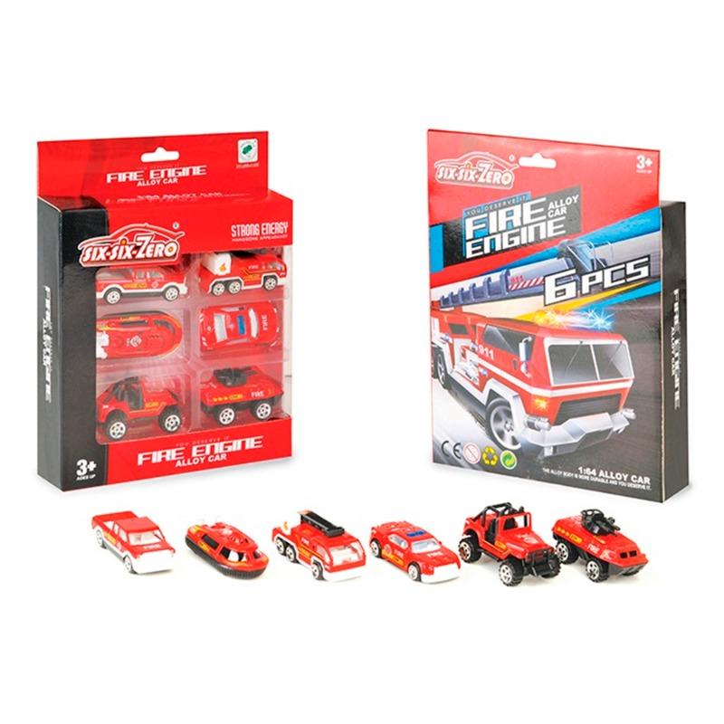 Alloy Fire Engine Set 6 Pcs