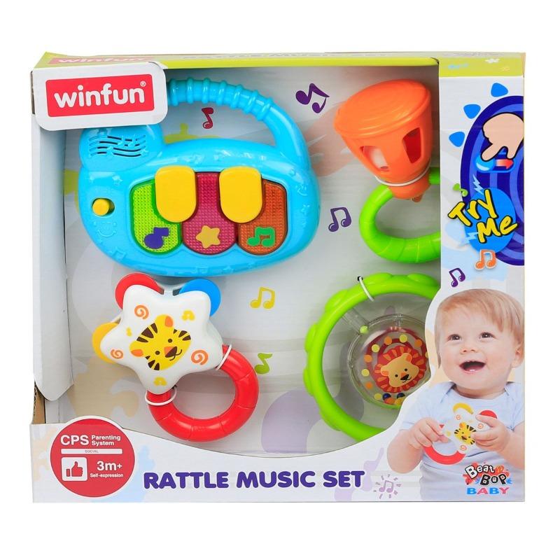 وين فن - مجموعة خشخيشة و عضاضة موسيقية 4 قطع