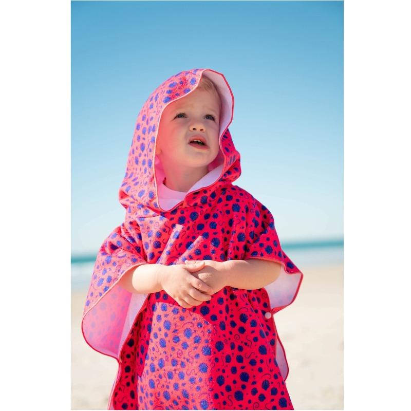 سيشل - رداء منشفة تصميم الصدف وردي - كبير