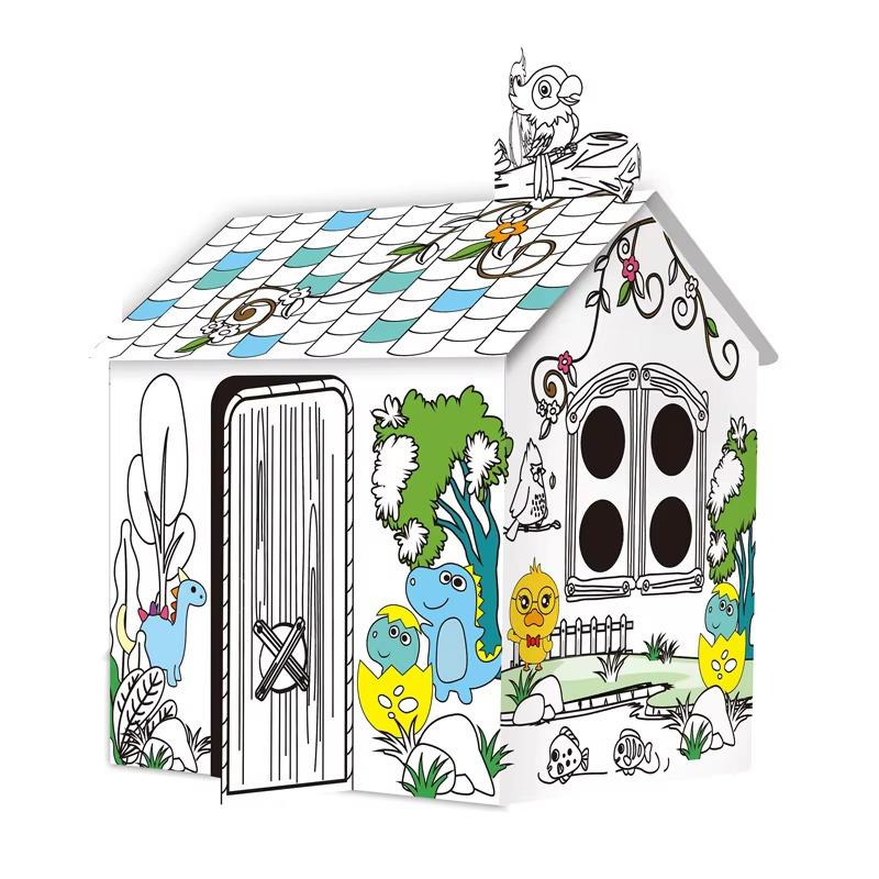 مجموعة تلوين الورق المقوى ثلاثي الأبعاد بتصميم منزل الغابة