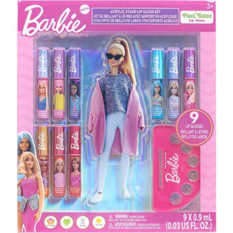 مجموعة ملمعات الشفاه باربي مع حامل أكريليك للأطفال