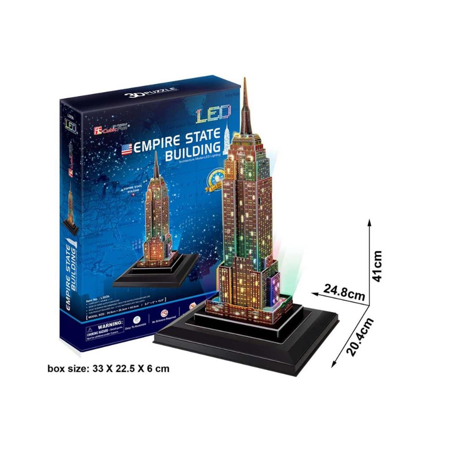 Cubic Fun - Empire State Building 3D Puzzle with LED 38 Pieces