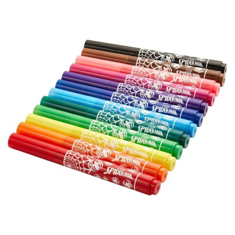 مارفل - أقلام تلوين فايبر جامبو بتصميم سبايدر مان 12 قطعة