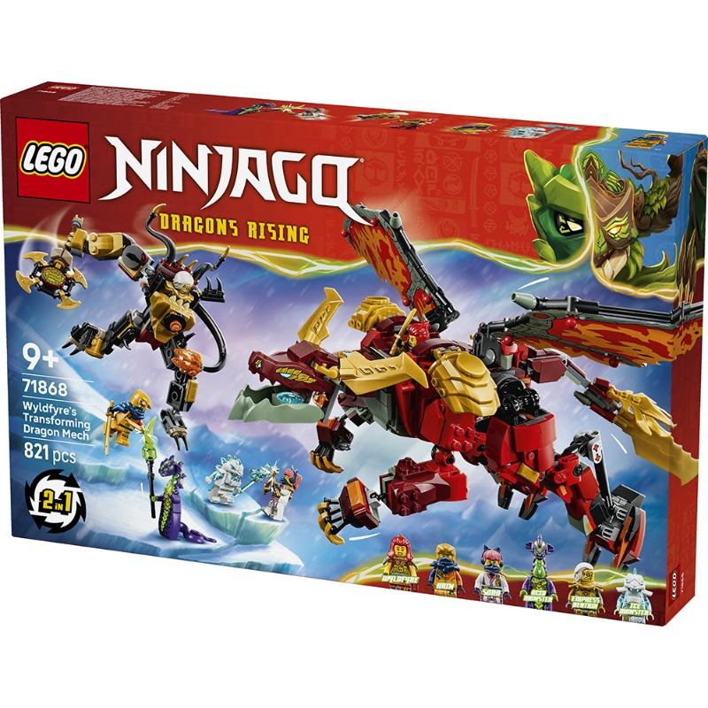LEGO NINJAGO Wyldfyre’s Transforming Dragon Mech 821 Pieces