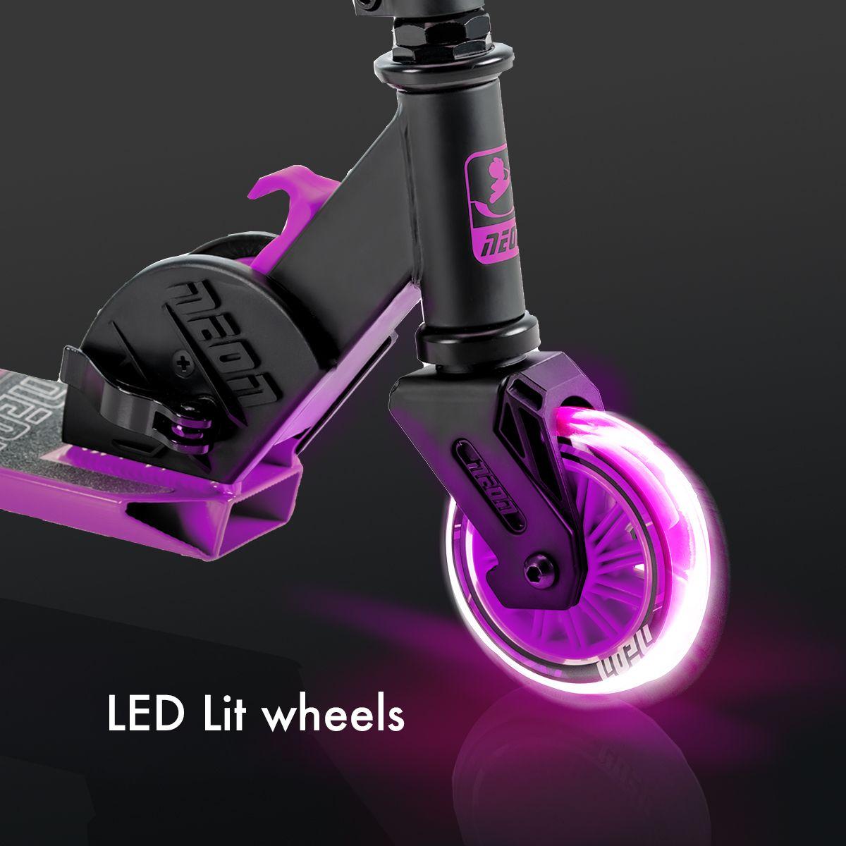 Neon Vector LED Light-up Lightweight Kids Scooter Pink