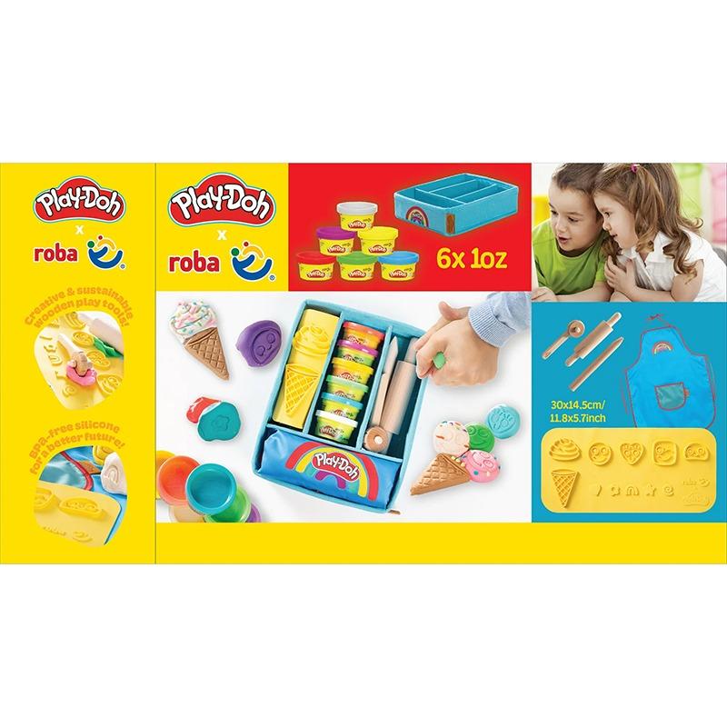Play-Doh Set with Creative Mat Modelling Tins Box Apron & Tools