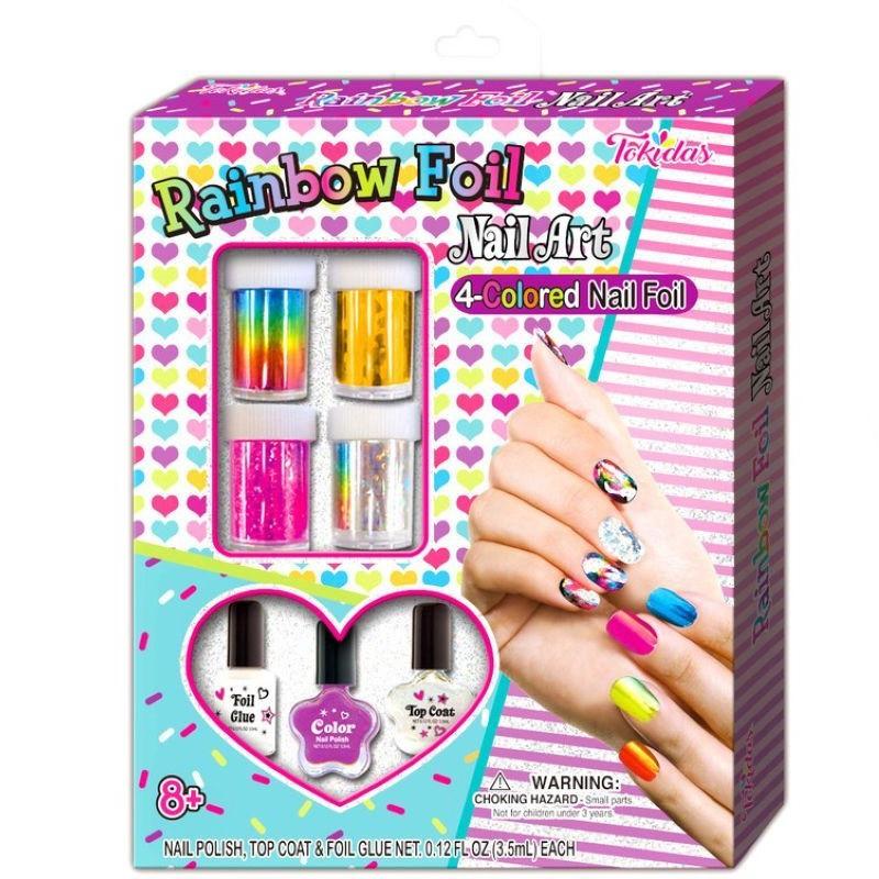Tokkidas Rainbow Foil Nail Art For Girls