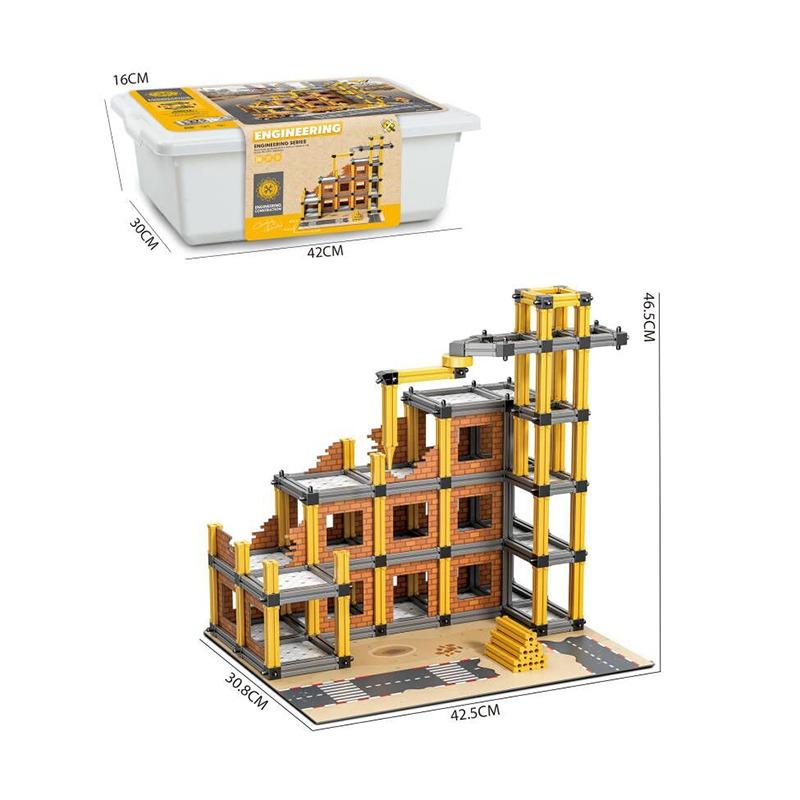 مجموعة بناء المنزل بمكعبات البناء الهندسية