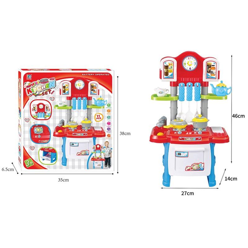 مجموعة طاولة المطبخ مع الموسيقى والضوء - لون أحمر